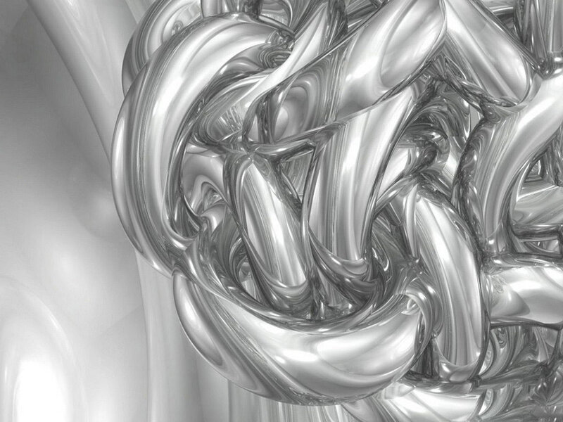Abstract silver swirl sculpture