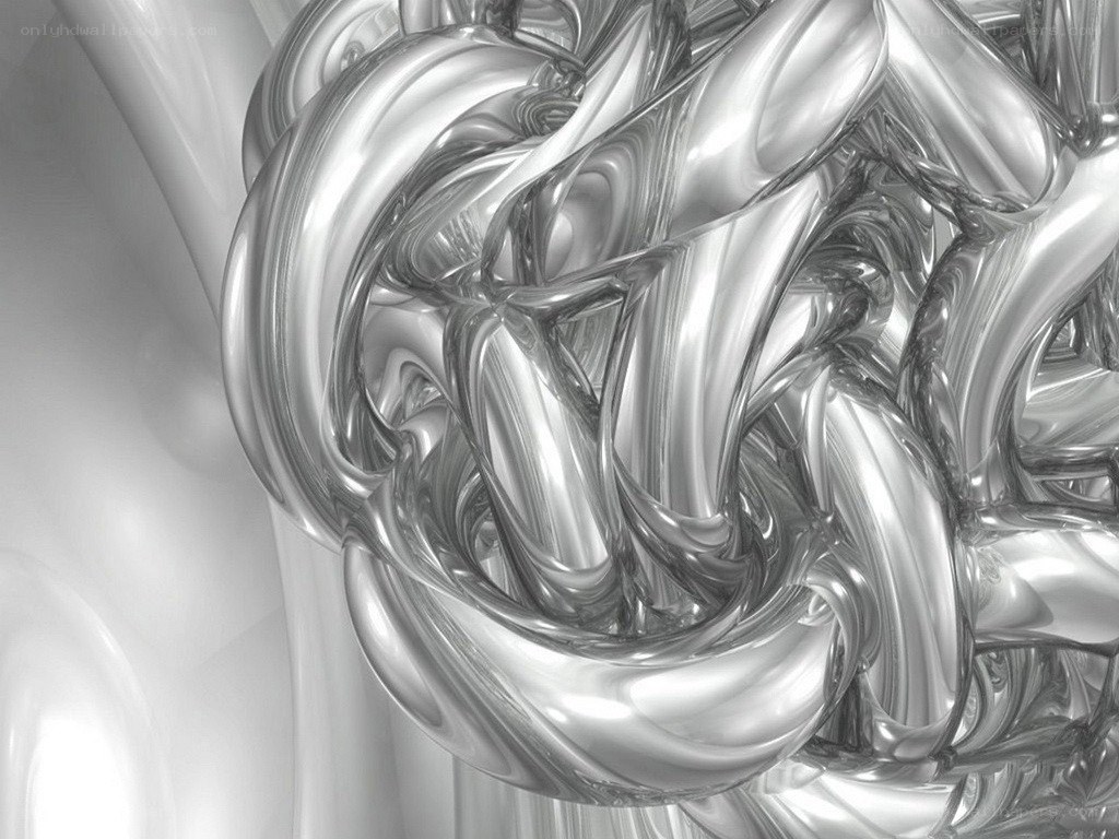 Abstract silver swirl sculpture