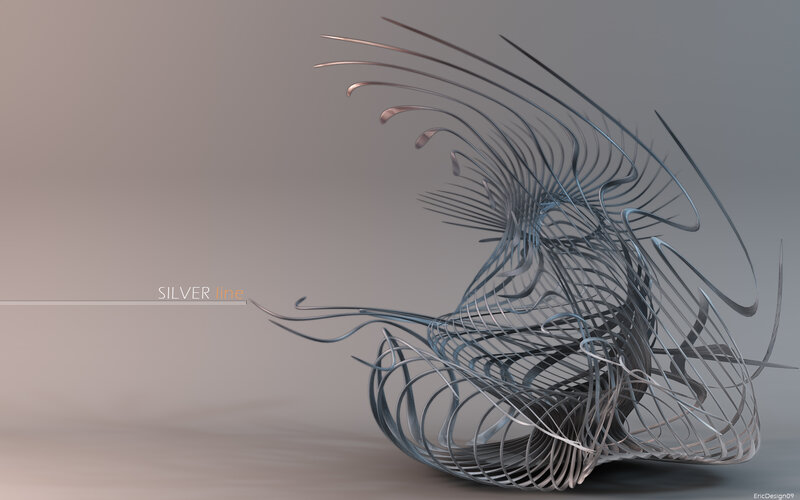 Abstract Silver Wire Sculpture