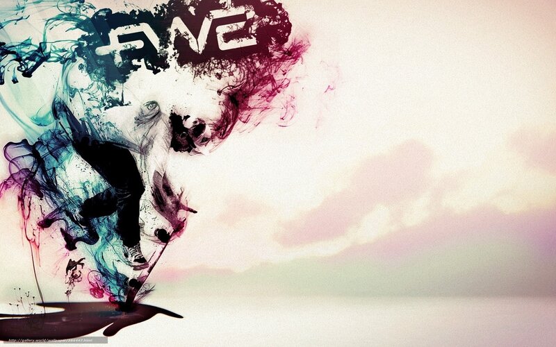 abstract skateboarder artwork
