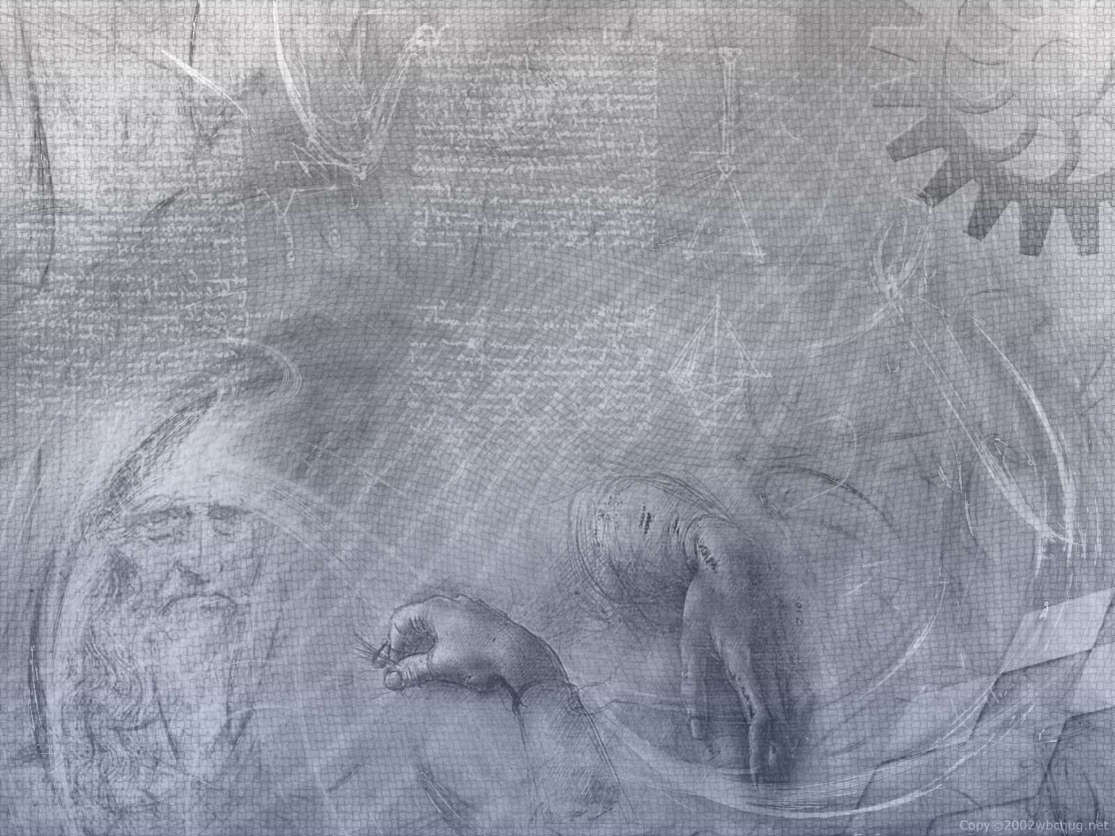 abstract sketch with hands and face