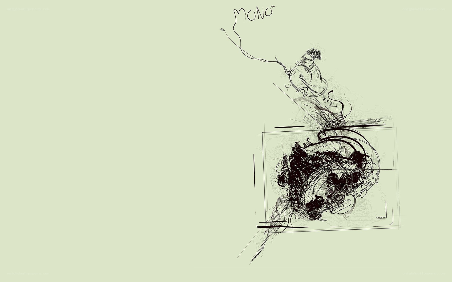 abstract sketch with mono text