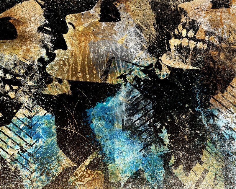 abstract skull art collage