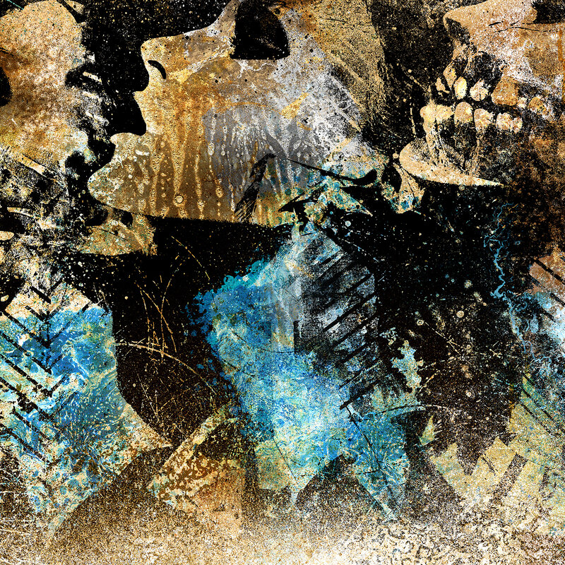 Abstract skull collage
