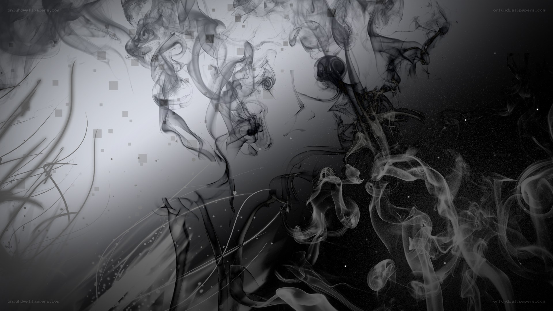 Abstract smoke and ink art
