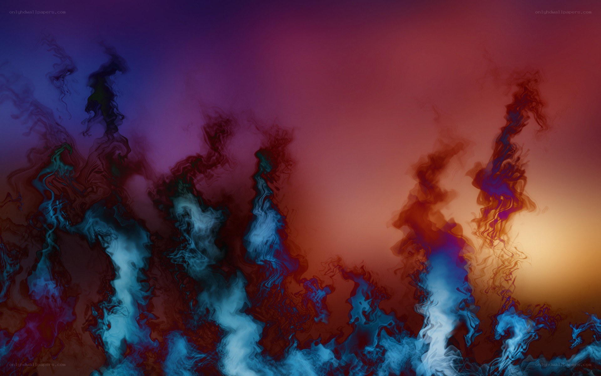 Abstract smoke in vibrant colors