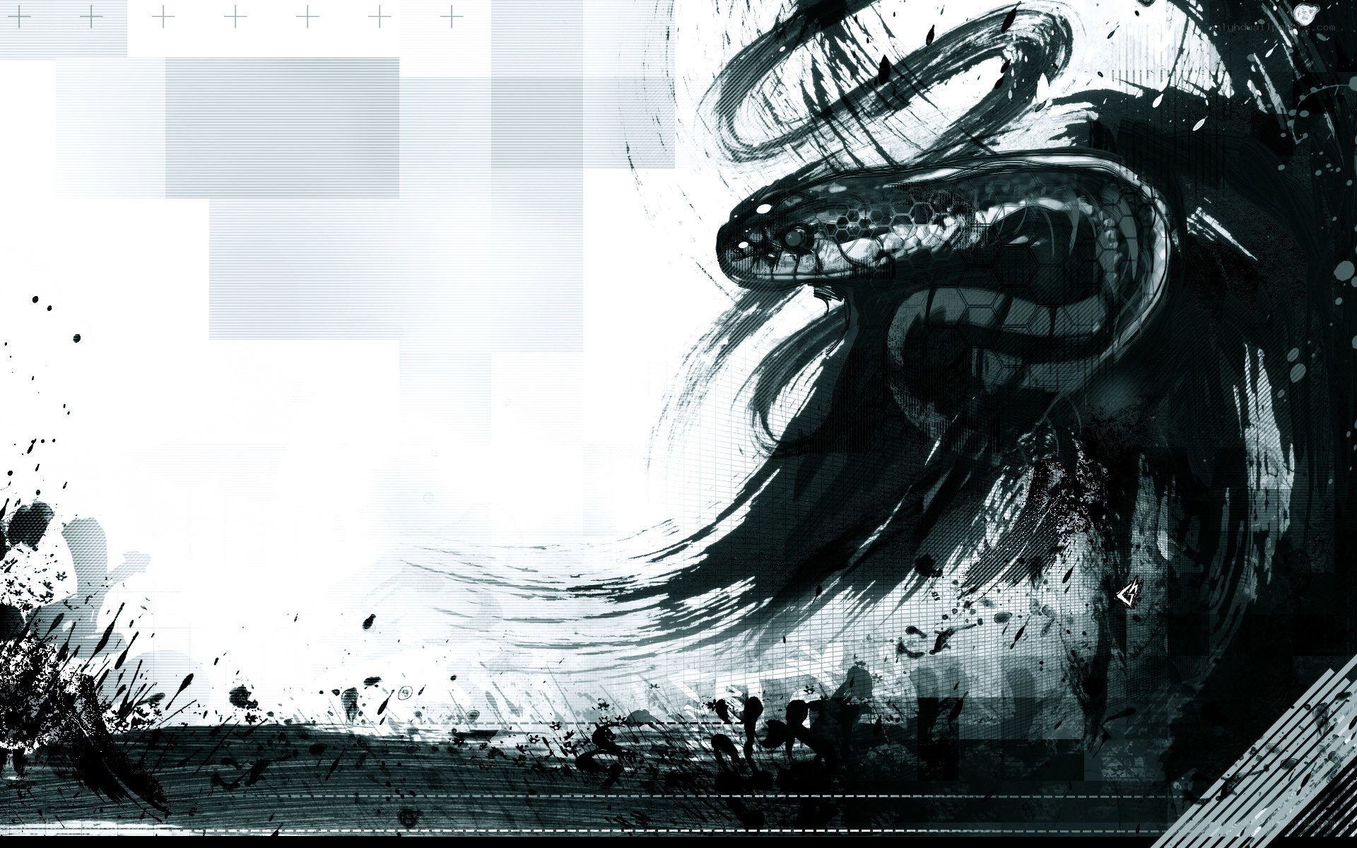abstract snake artwork