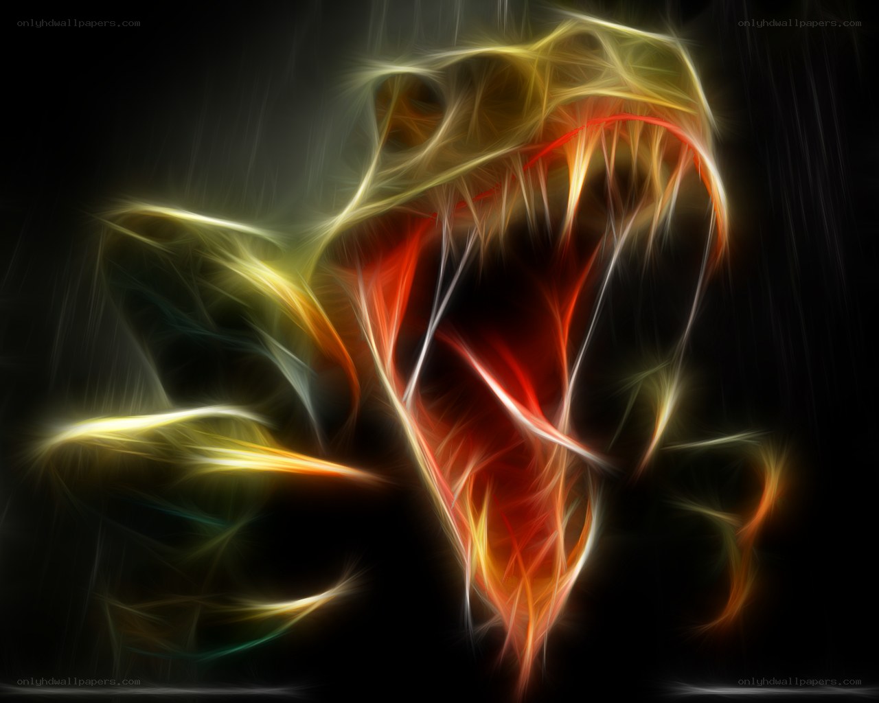 Abstract snake with glowing mouth