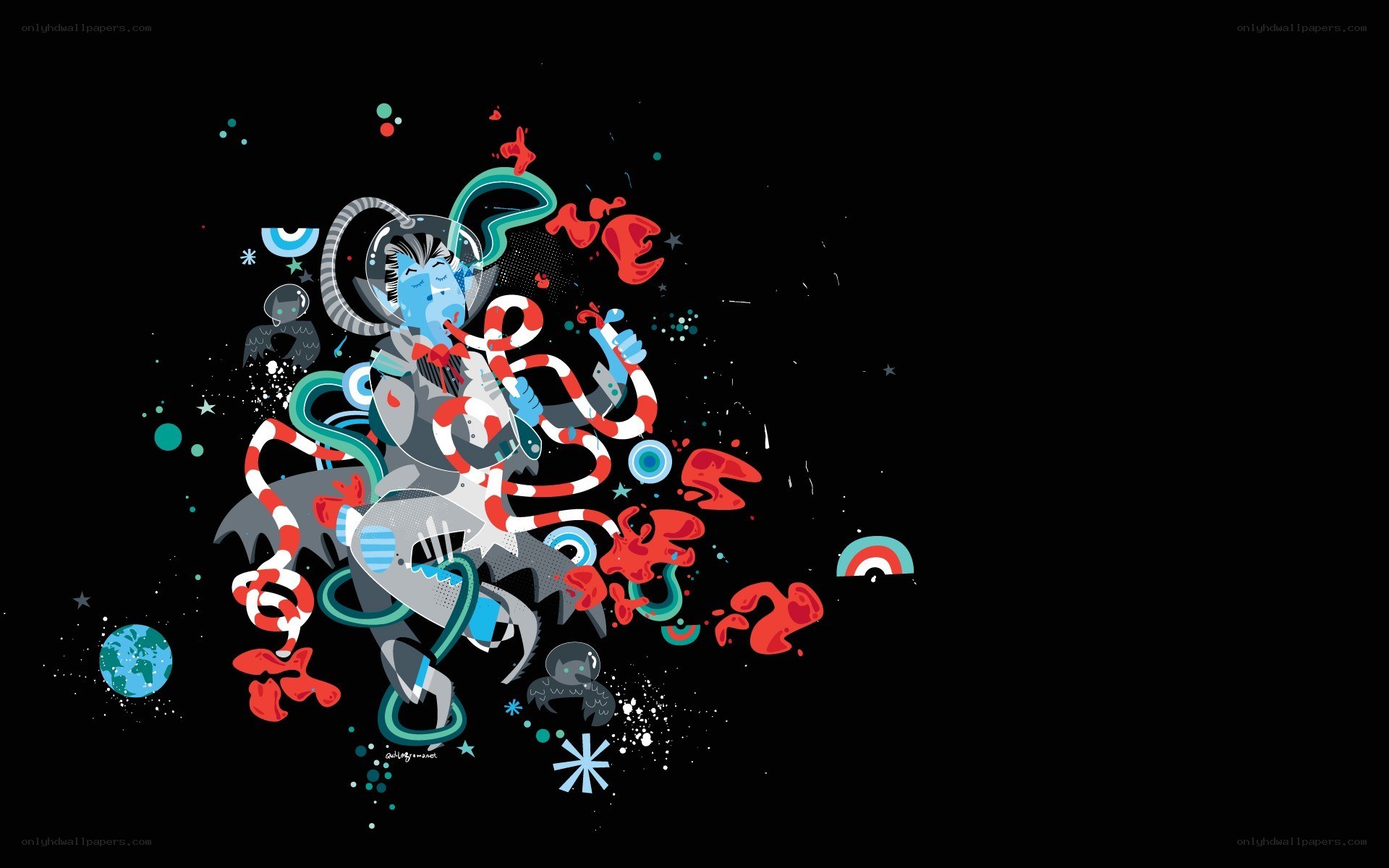 abstract space character illustration