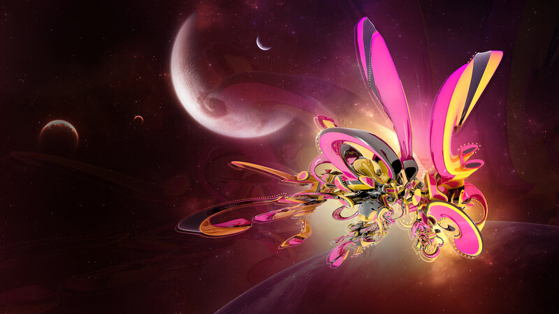 Abstract Space Sculpture — Pink
