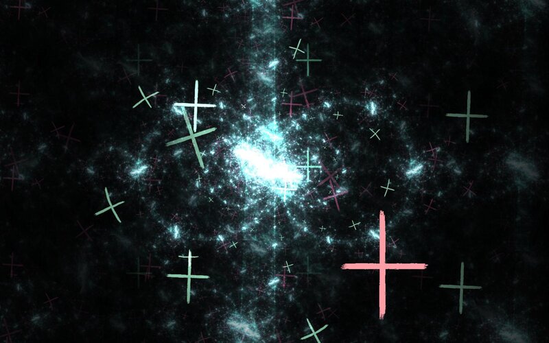 abstract space with crosses