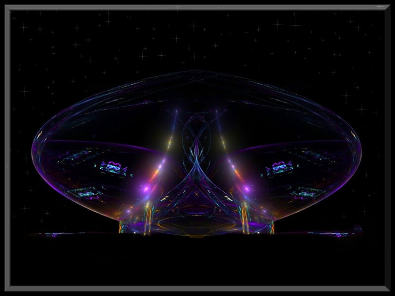 abstract spaceship in space