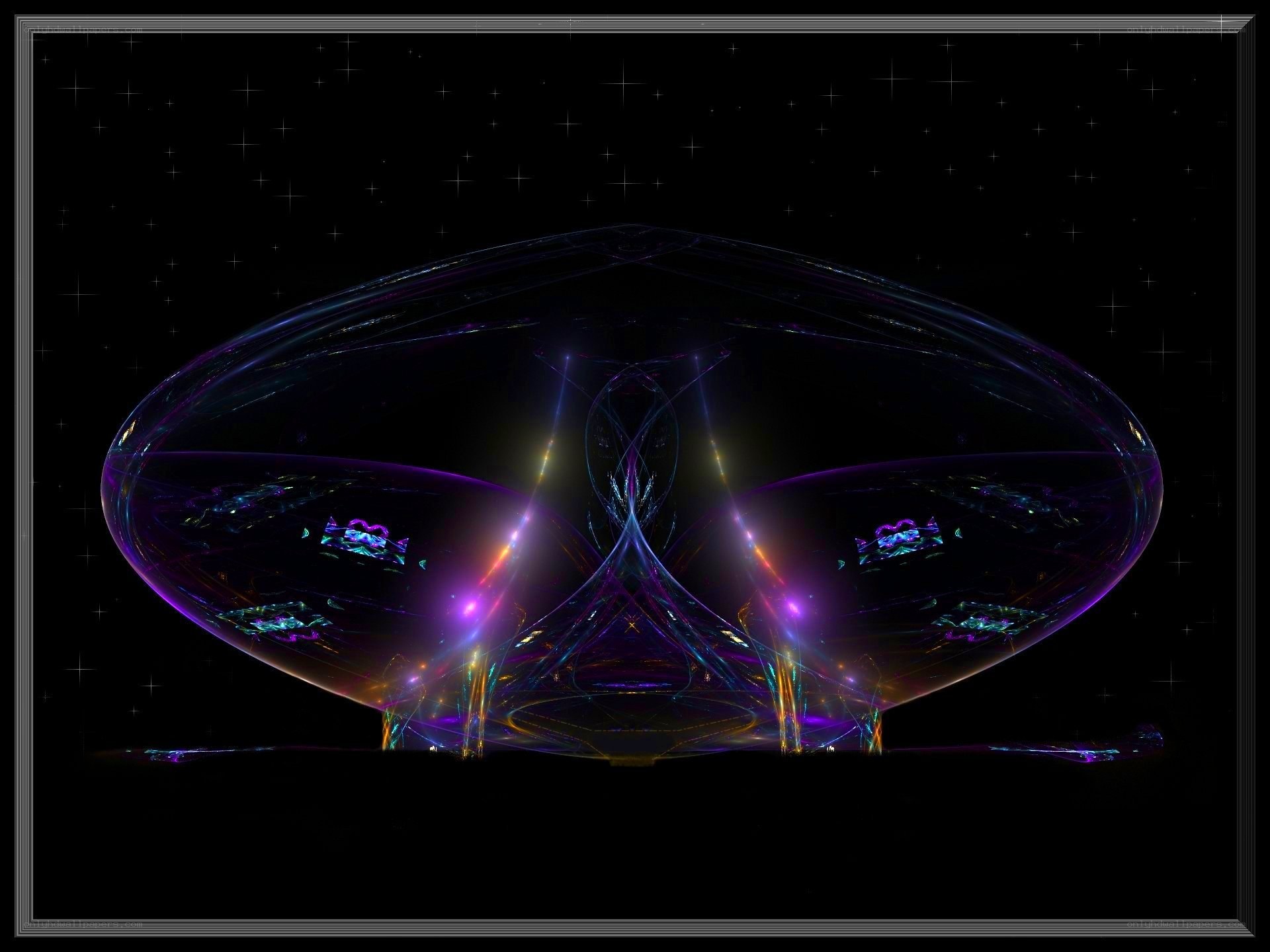 abstract spaceship in space