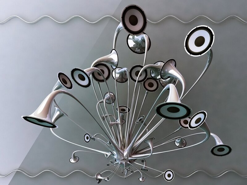 Abstract speaker sculpture