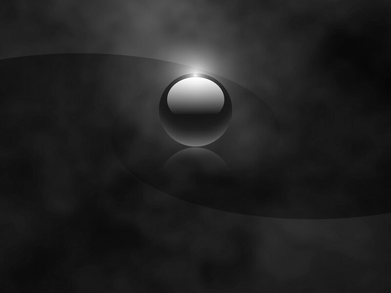 abstract sphere in dark space
