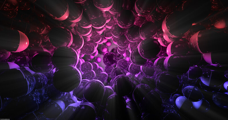 Abstract Sphere Tunnel — Purple