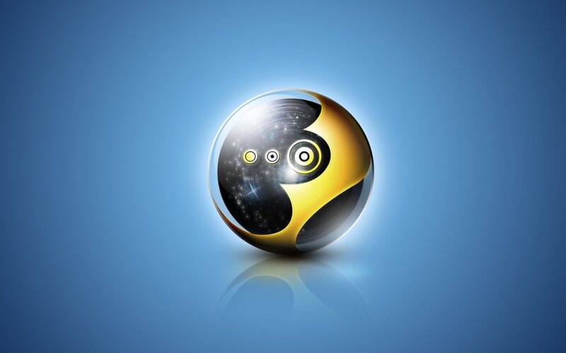 abstract sphere with cosmic design