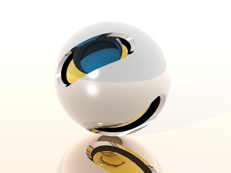 abstract sphere with cutout