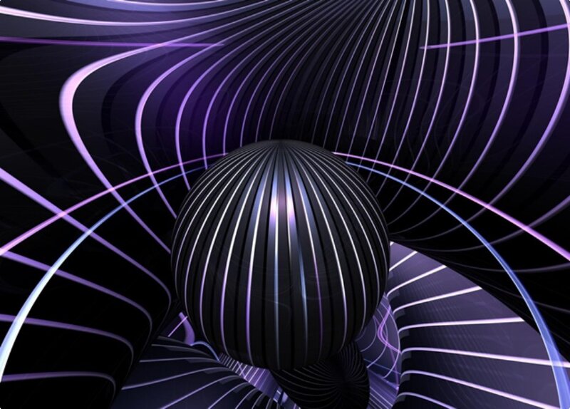 abstract sphere with glowing lines