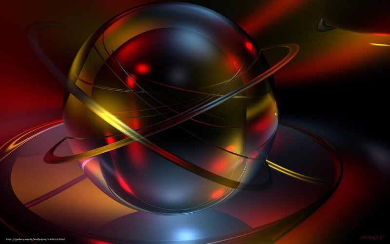 Abstract sphere with glowing rings