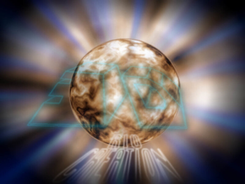 abstract sphere with glowing text