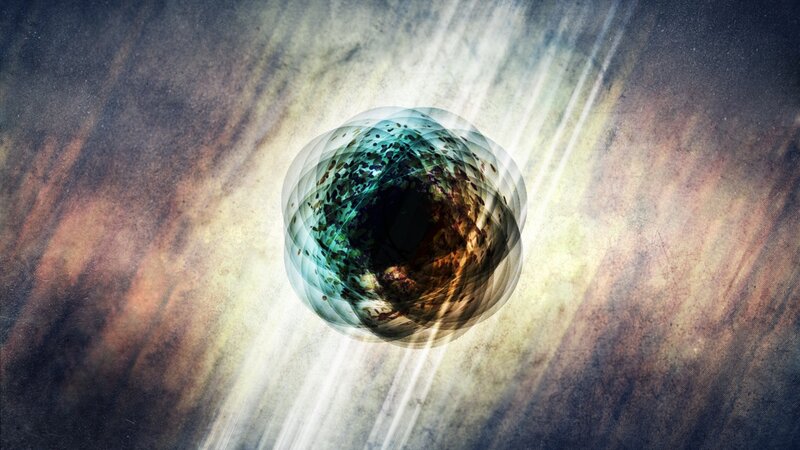 Abstract Sphere with Light Rays — Black