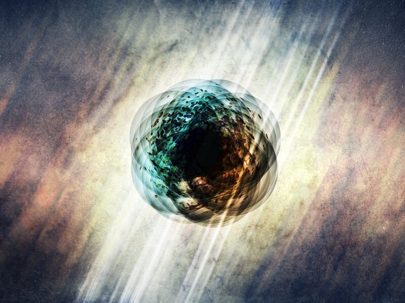 abstract sphere with light rays