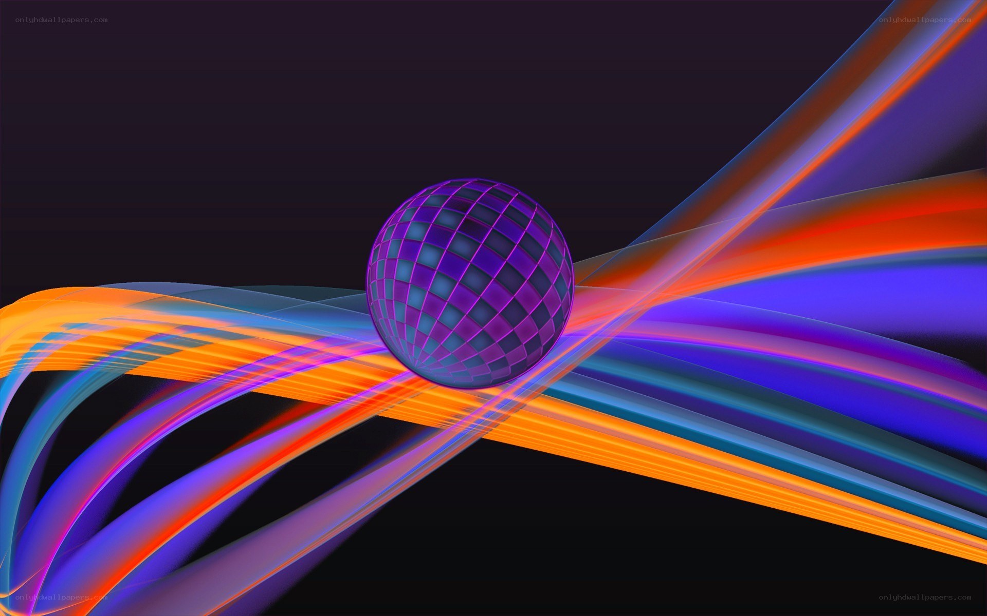 Abstract sphere with light trails