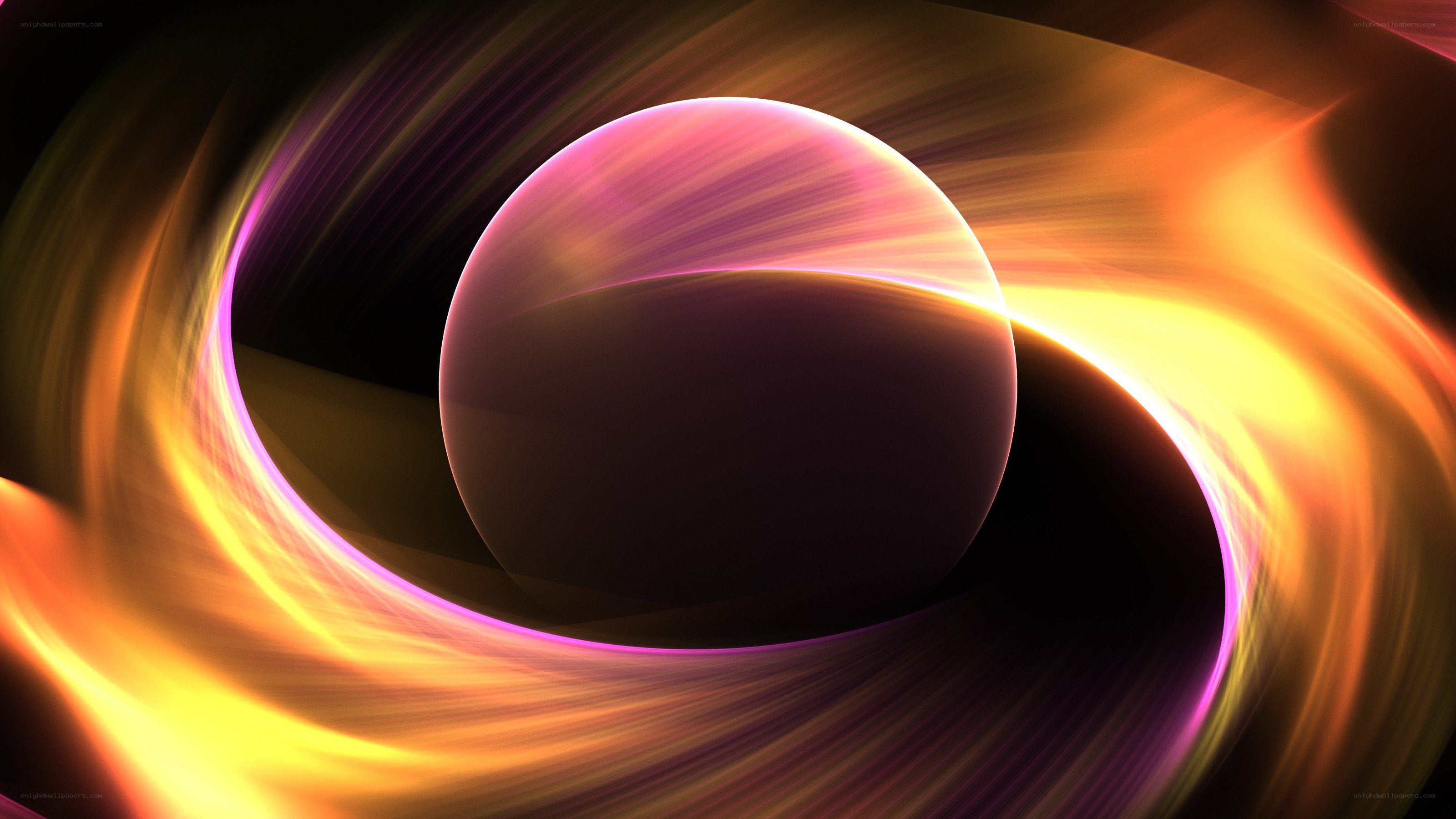 Abstract sphere with swirling light