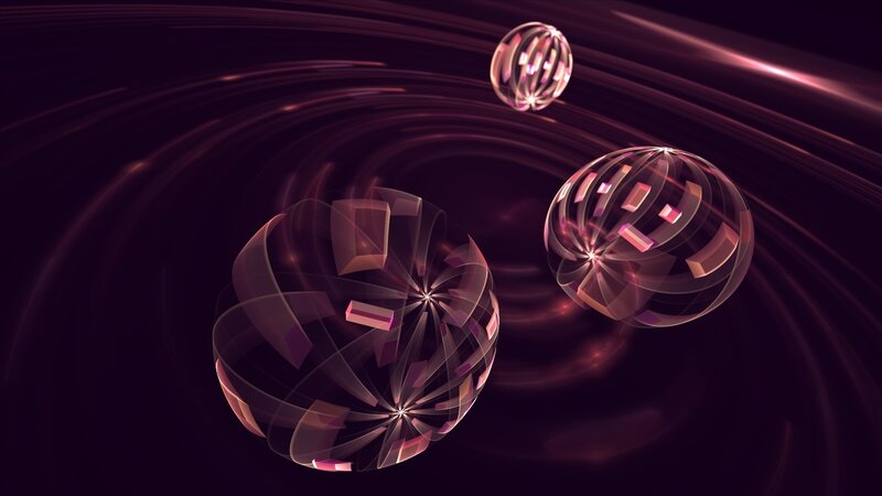 Abstract Spheres in Motion — Purple