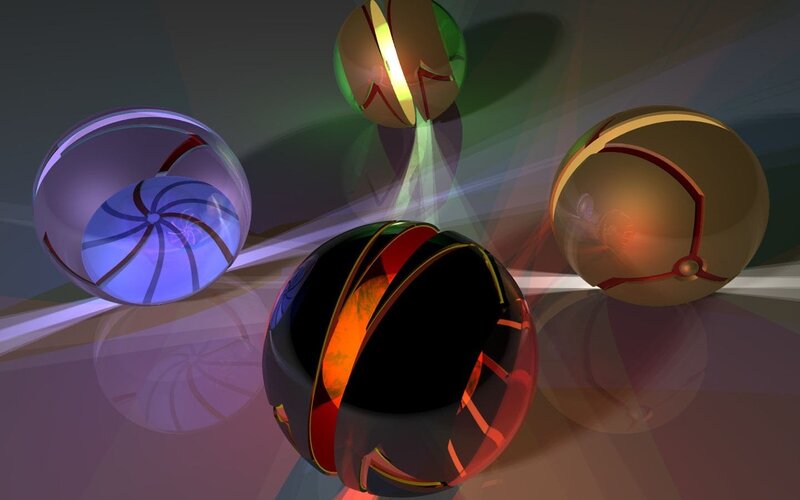 Abstract Spheres in Space — Purple