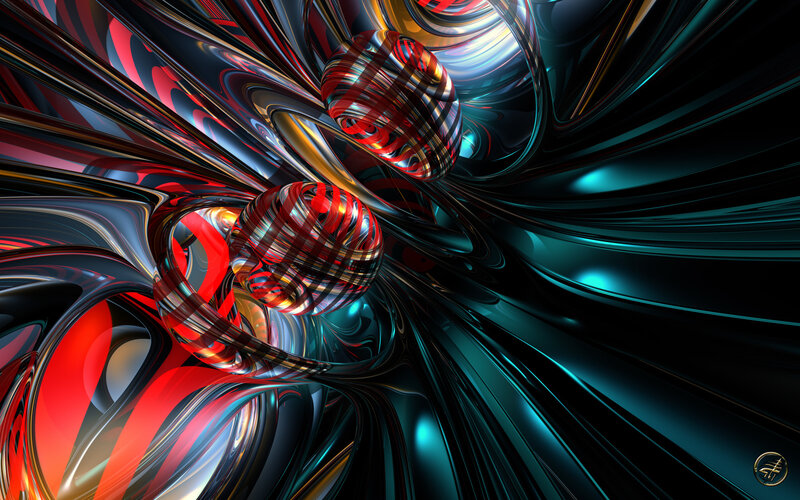 Abstract Spheres in Tunnel — Red