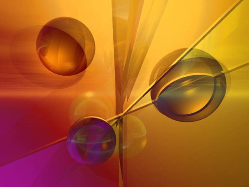 Abstract spheres in warm light