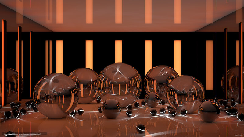 Abstract spheres in warm light