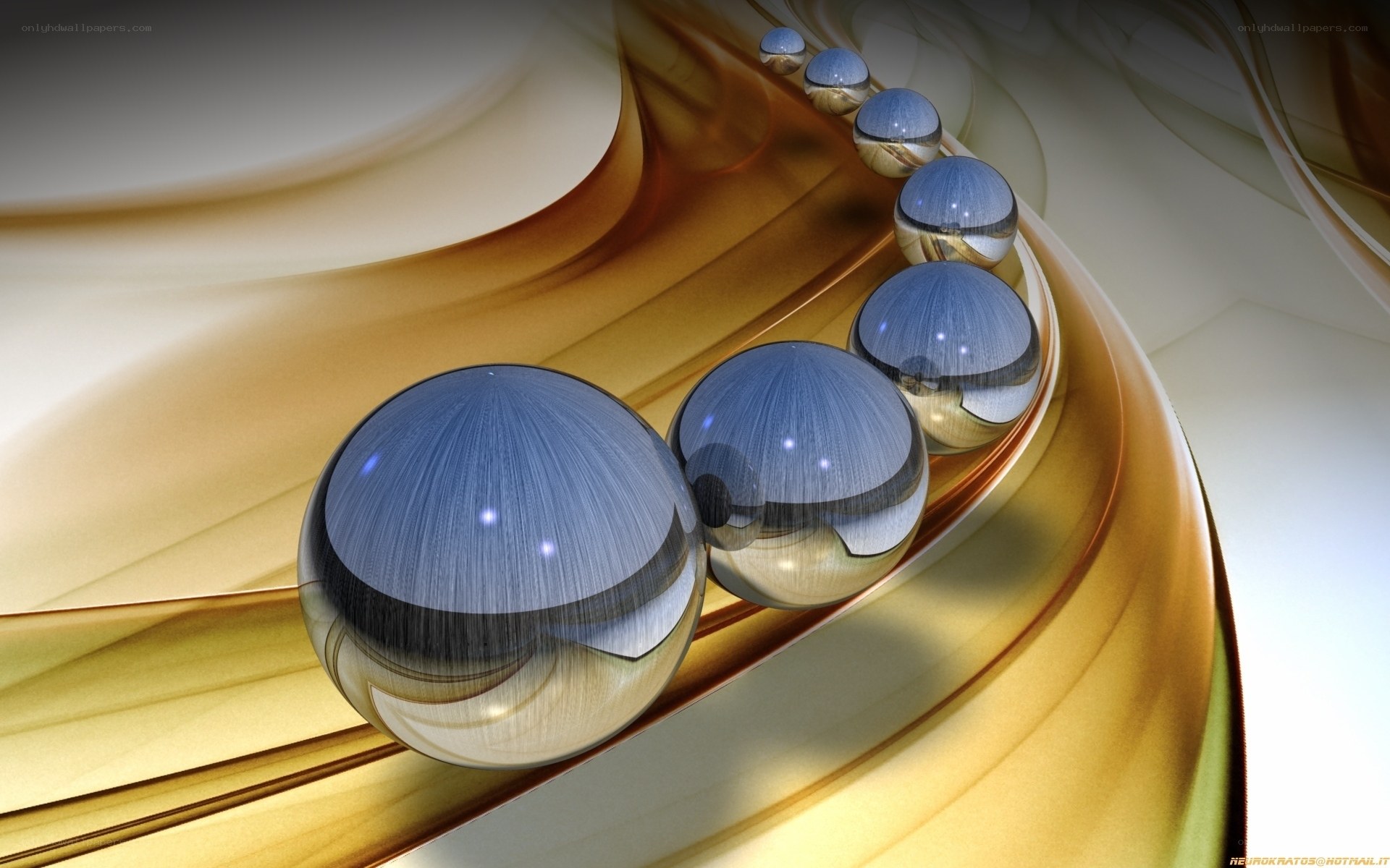 Abstract spheres on golden path