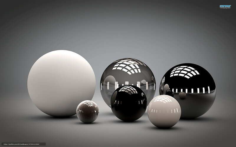 abstract spheres on gray background