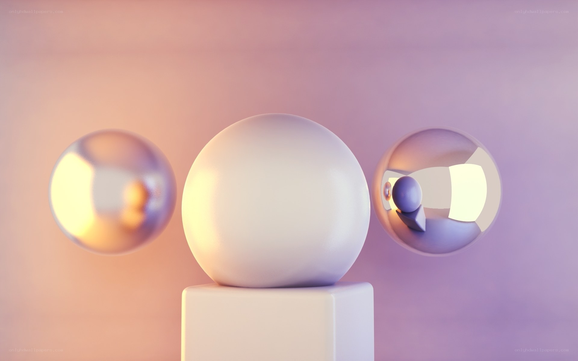 Abstract spheres on pedestal