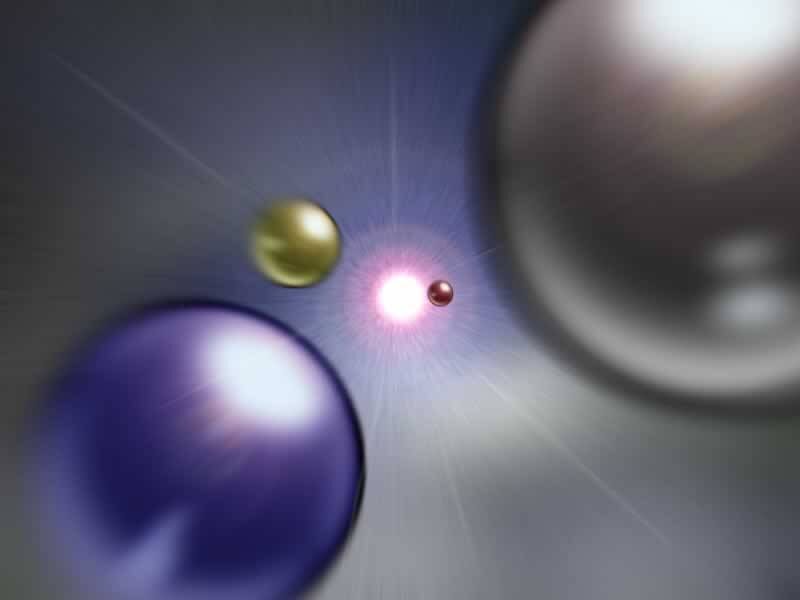 abstract spheres with central light