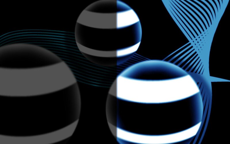 abstract spheres with light patterns