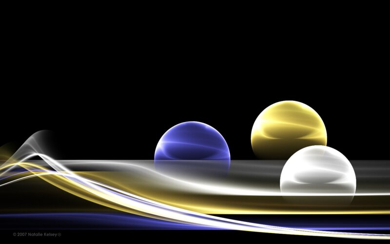 Abstract spheres with light waves