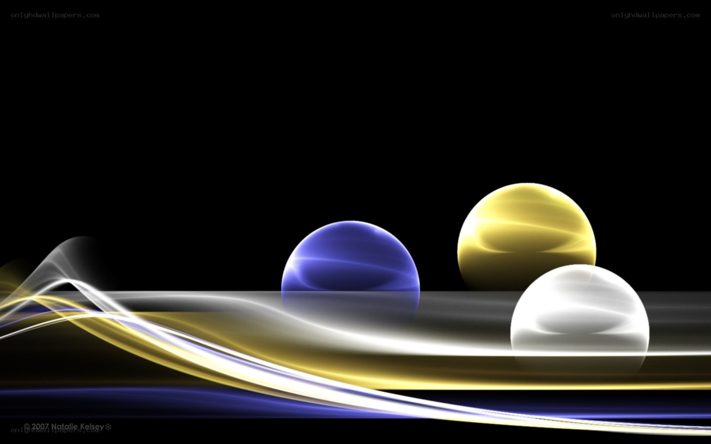 Abstract spheres with light waves