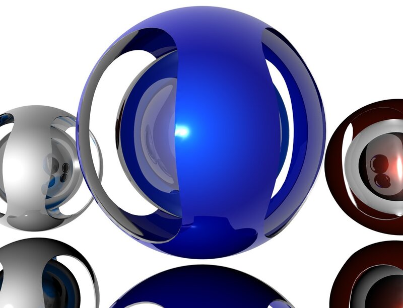 Abstract spheres with reflective surfaces
