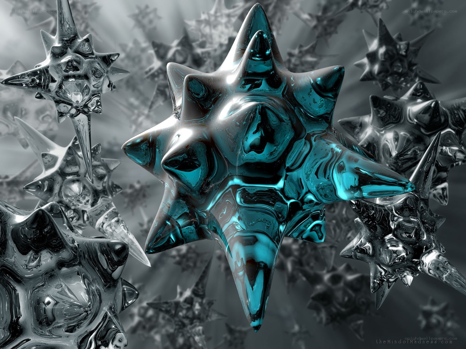 Abstract spiky star shapes