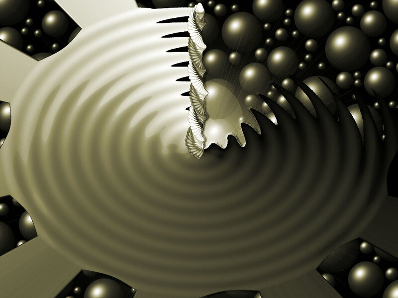 Abstract spiral and spheres