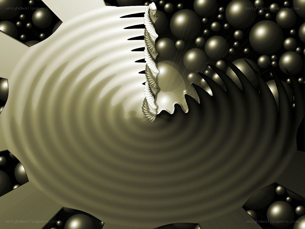Abstract spiral and spheres