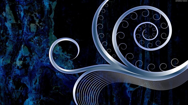 Abstract Spiral Design — Blue, Mysterious