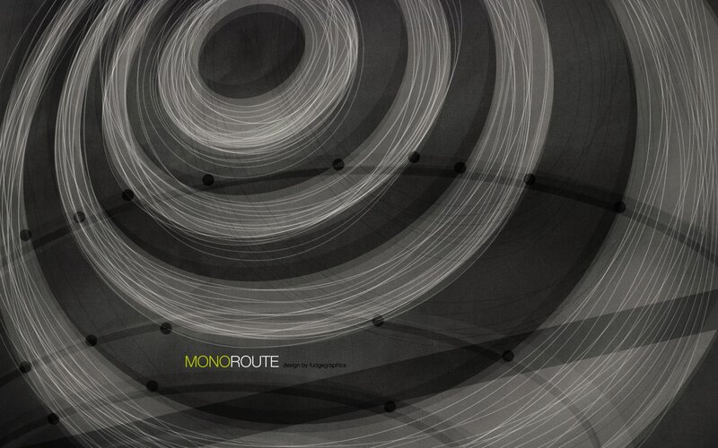 Abstract spiral design with text