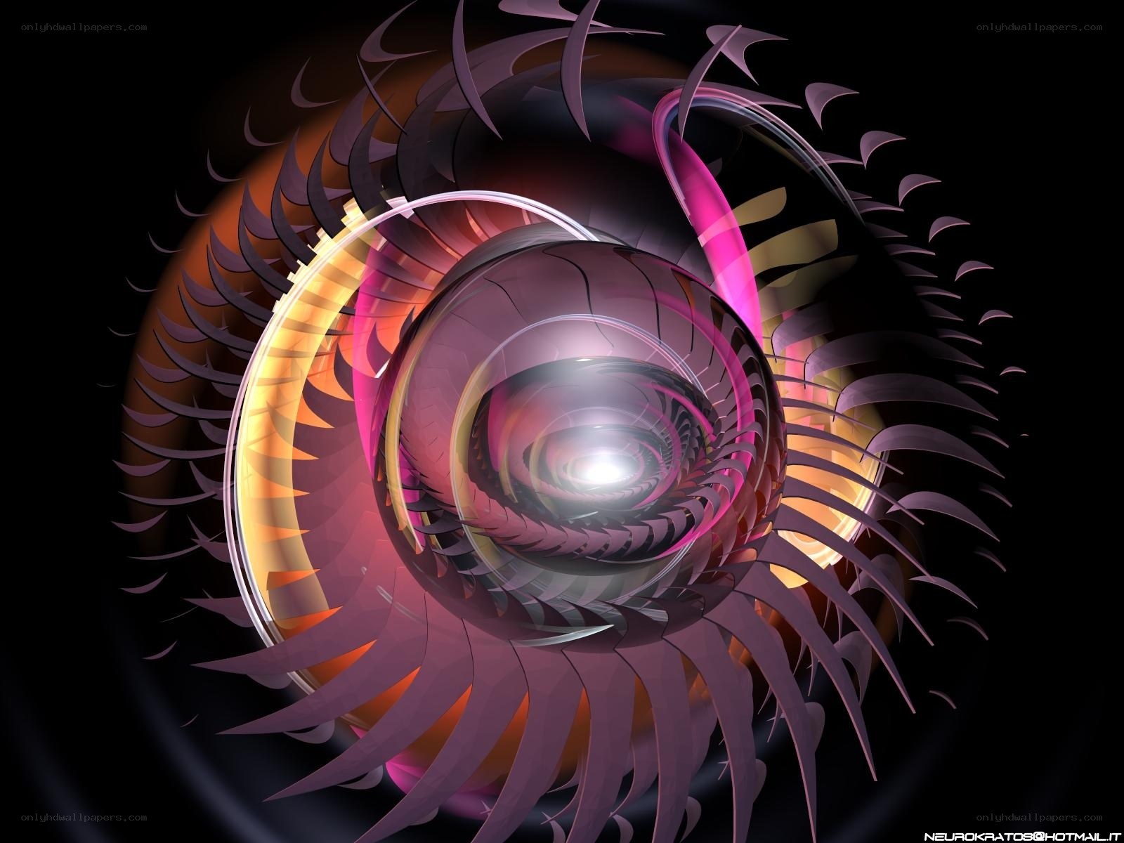Abstract spiral fractal art