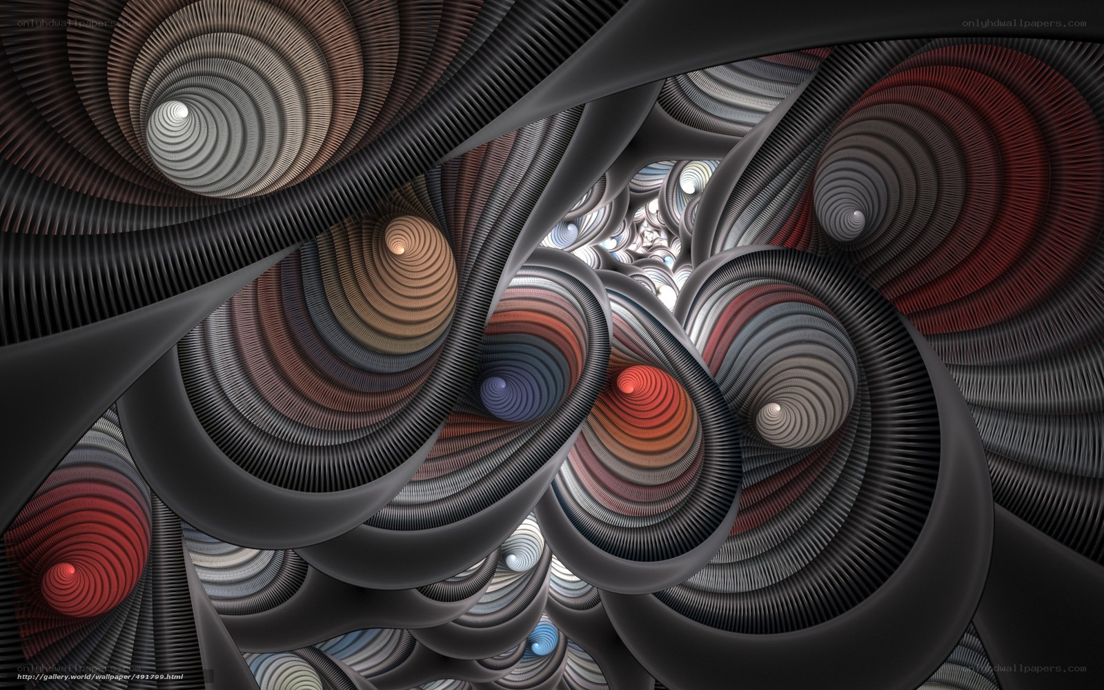 Abstract spiral fractal art