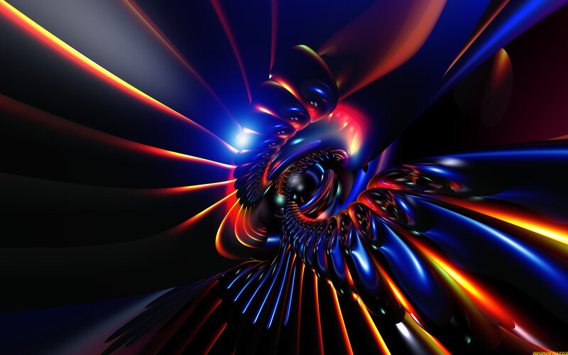 Abstract Spiral Fractal — Blue